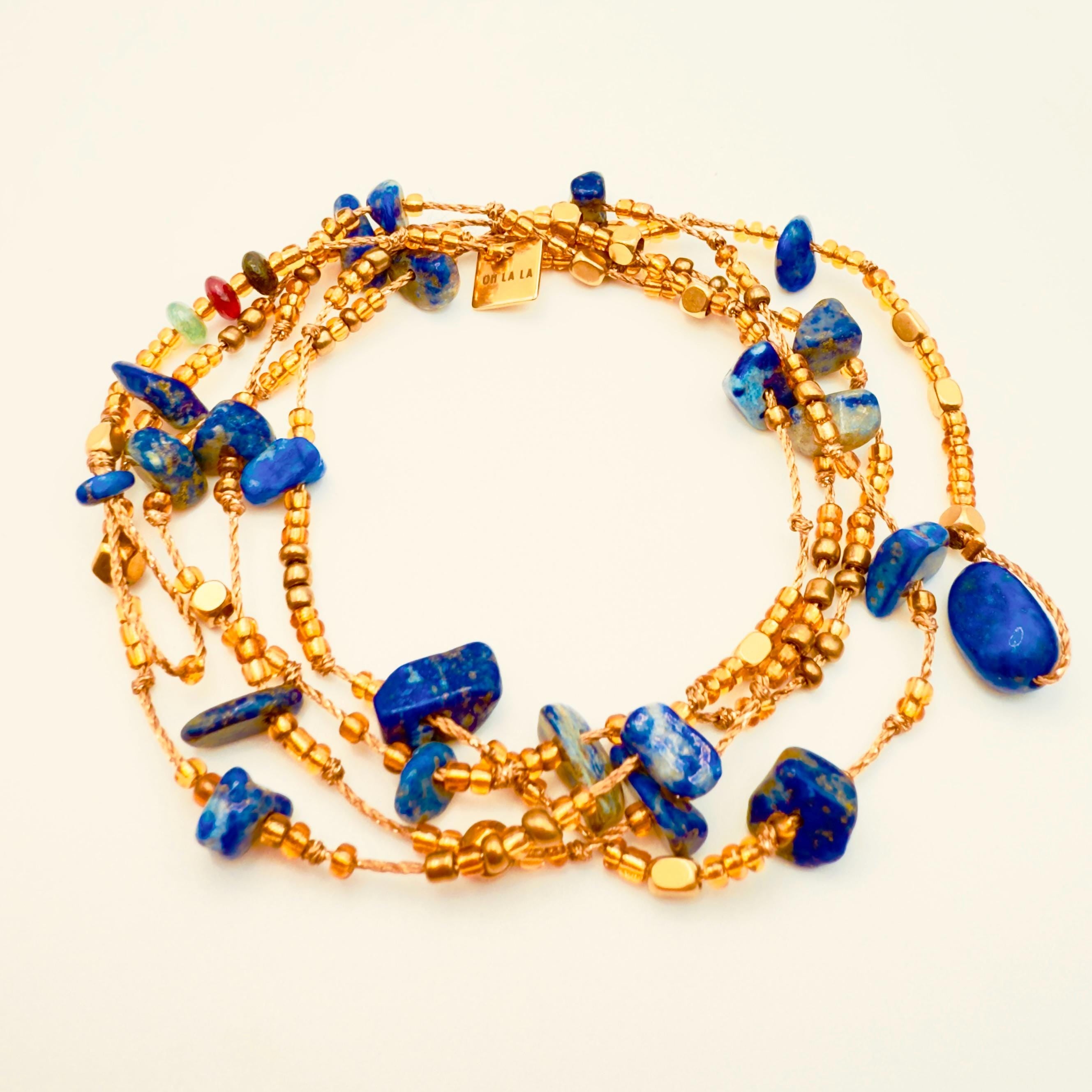 Sautoir "OH LA LA" Lapis Lazuli
